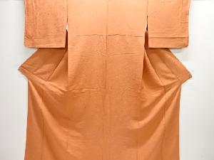 草花模様織り出し一つ紋色無地着物